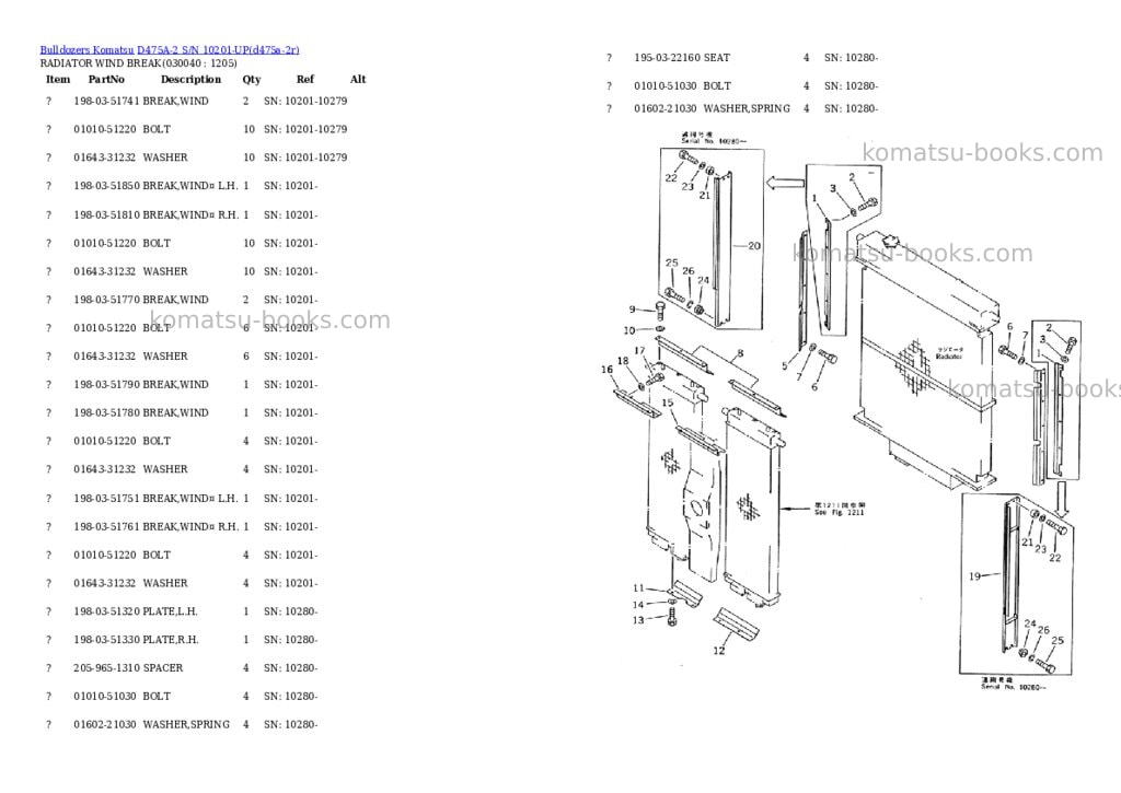 Komatsu d475a-2 s/n 10201-up Parts catalog cover Page 3 Komatsu d475a-2 s/n 10201-up Parts catalog cover Page 3