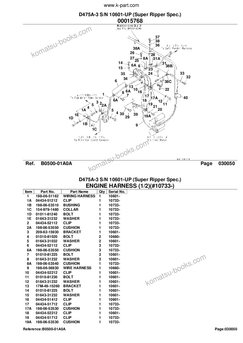 Komatsu d475a-3 s/n 10601-up super ripper spec. Parts catalog cover Page 10 Komatsu d475a-3 s/n 10601-up super ripper spec. Parts catalog cover Page 10