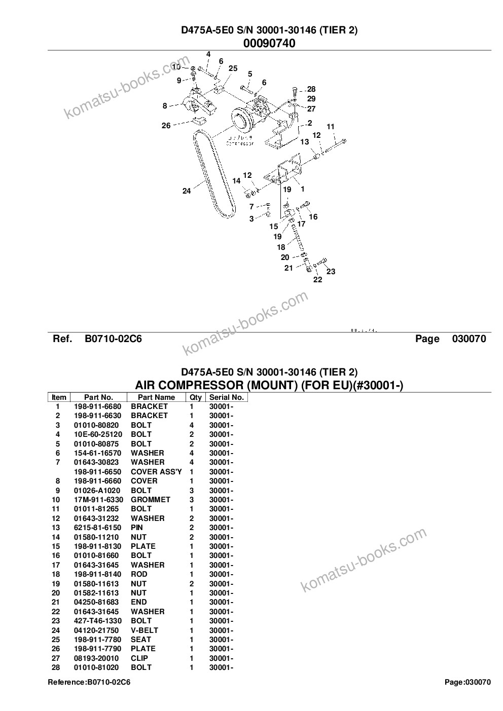 Komatsu d475a-5e0 s/n 30001-30146 tier 2 Parts catalog cover Page 10