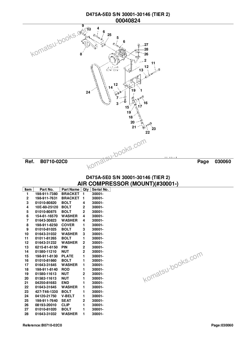 Komatsu d475a-5e0 s/n 30001-30146 tier 2 Parts catalog cover Page 9