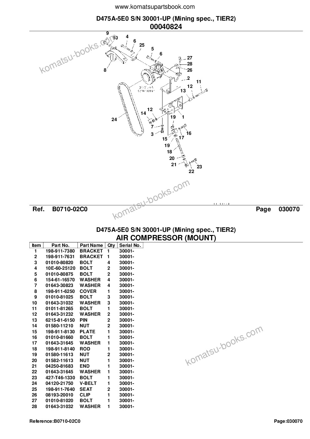 Komatsu d475a-5e0 s/n 30001-30146 mining spec., tier2 Parts catalog cover Page 10