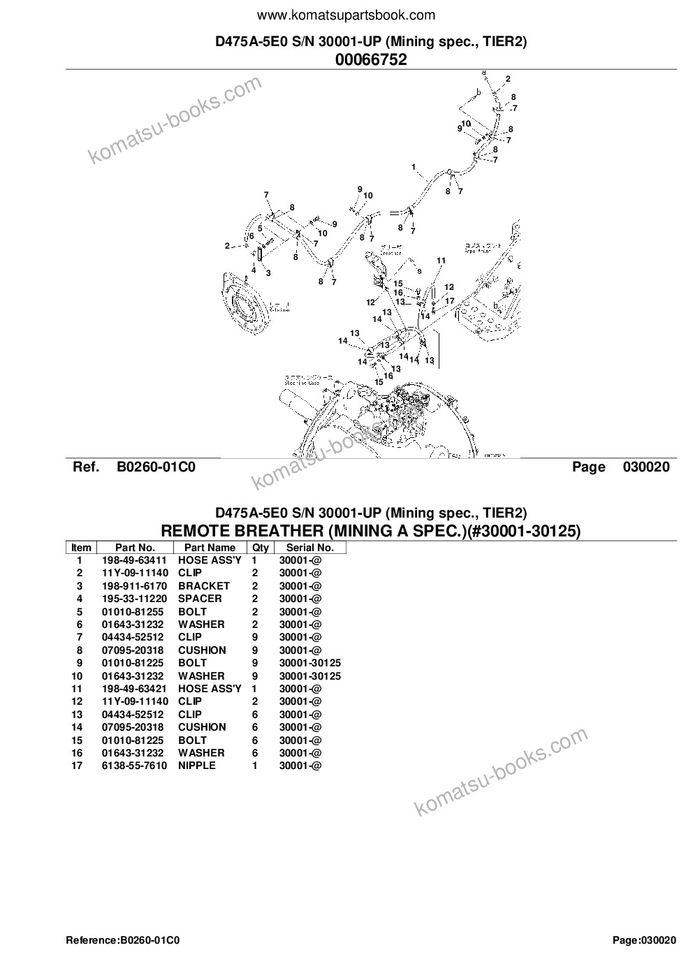 Komatsu d475a-5e0 s/n 30001-30146 mining spec., tier2 Parts catalog cover Page 4