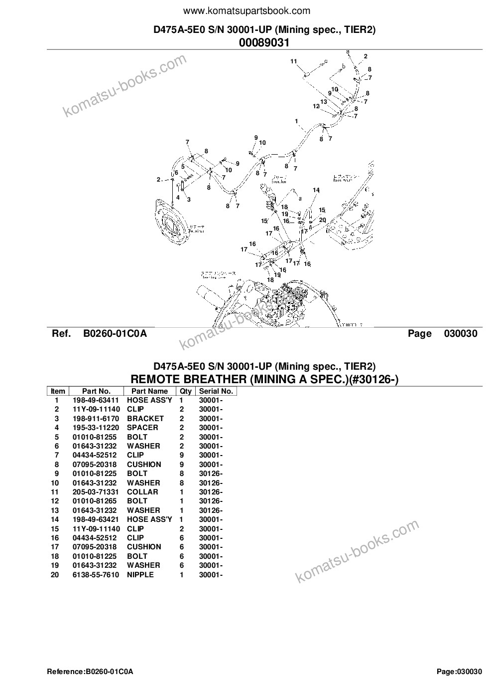 Komatsu d475a-5e0 s/n 30001-30146 mining spec., tier2 Parts catalog cover Page 5