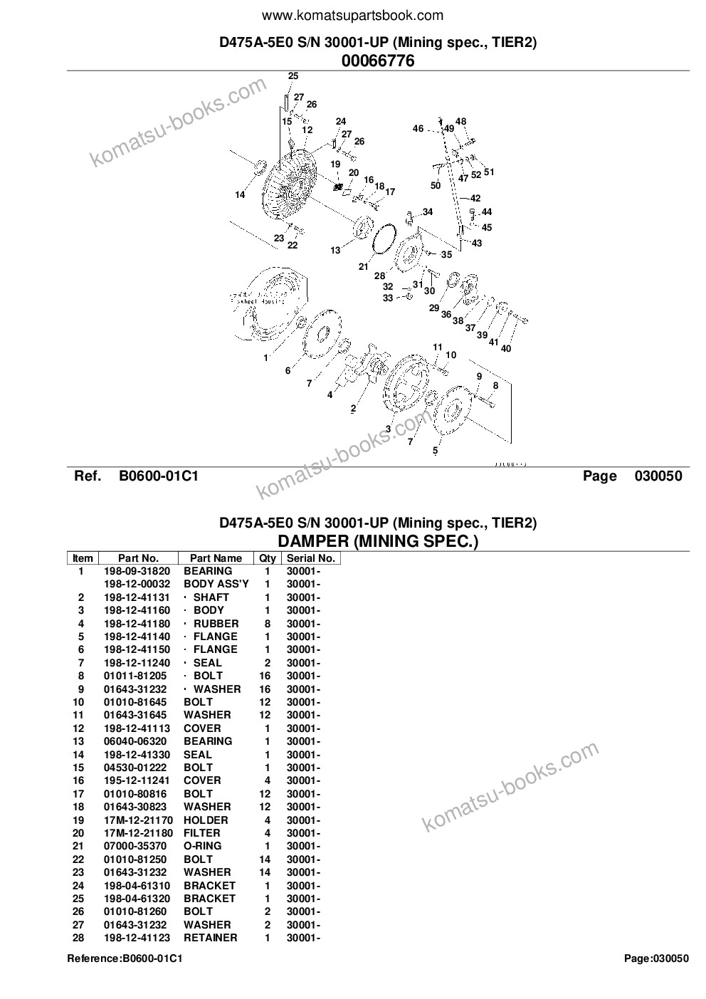 Komatsu d475a-5e0 s/n 30001-30146 mining spec., tier2 Parts catalog cover Page 7