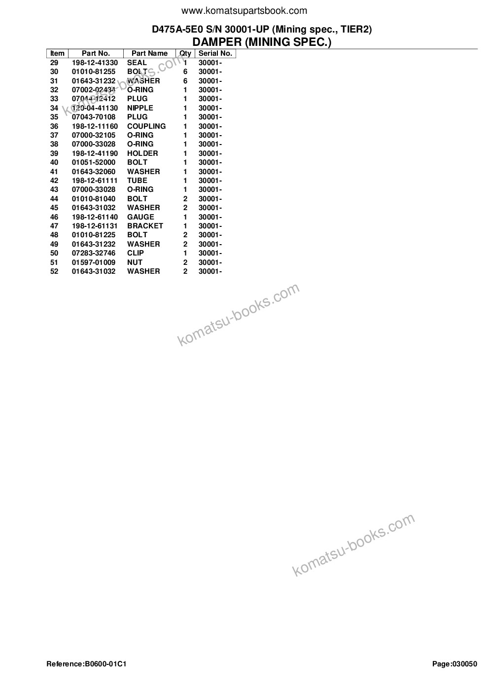 Komatsu d475a-5e0 s/n 30001-30146 mining spec., tier2 Parts catalog cover Page 8