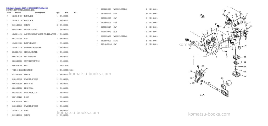 Komatsu d50a-17 s/n 80001-up Parts catalog cover Page 7