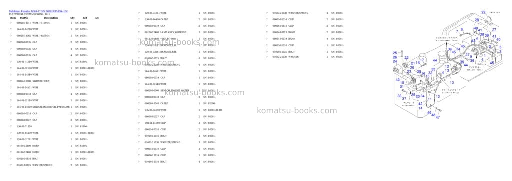Komatsu d50a-17 s/n 80001-up Parts catalog cover Page 8