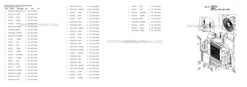 Komatsu d50p-10 s/n 5861-up Parts catalog cover Page 5 Komatsu d50p-10 s/n 5861-up Parts catalog cover Page 5