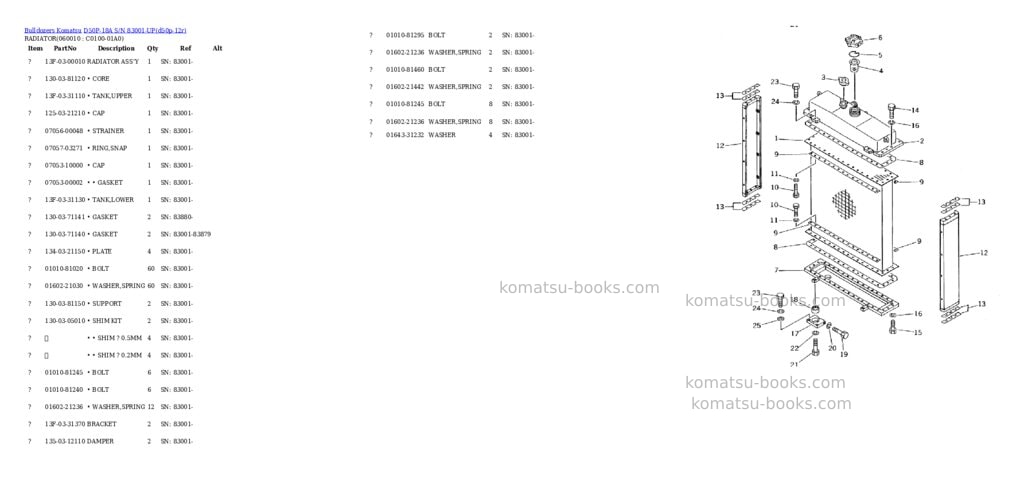 Komatsu d50p-18a s/n 83001-up Parts catalog cover
