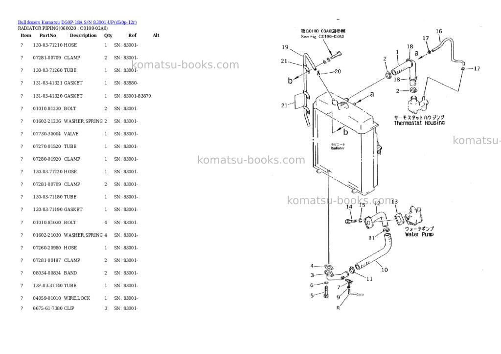 Komatsu d50p-18a s/n 83001-up Parts catalog cover Page 2