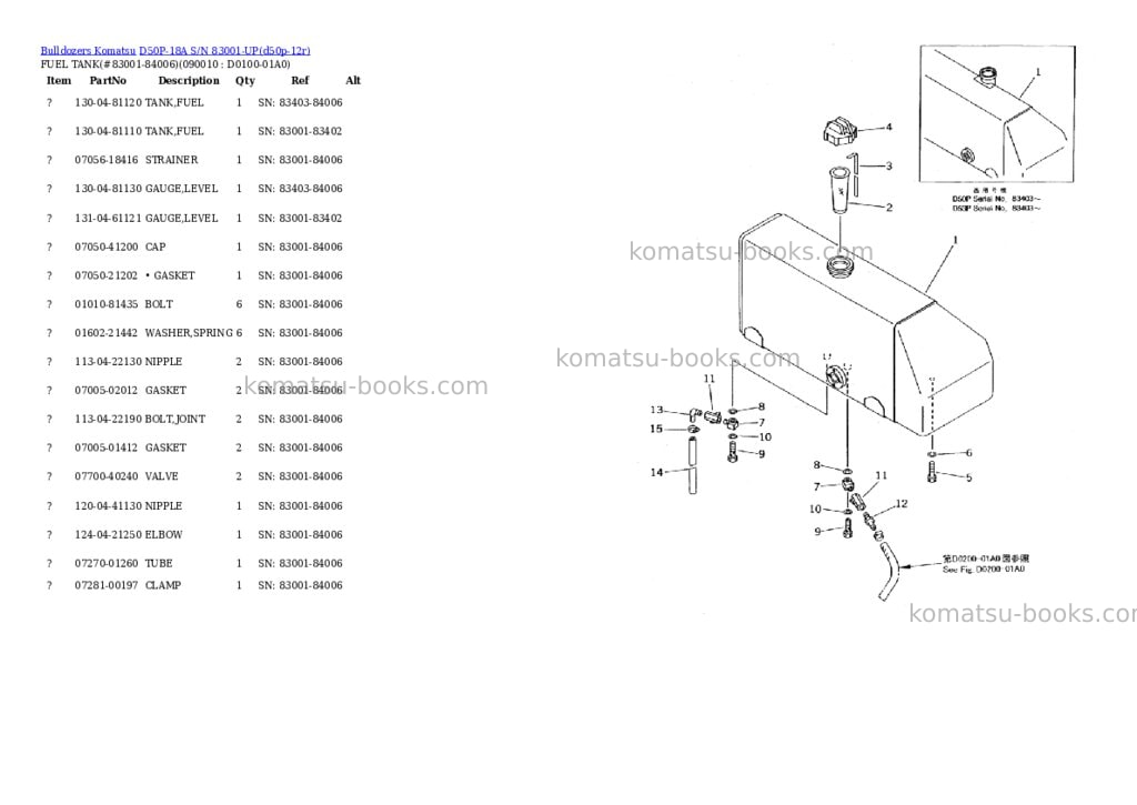 Komatsu d50p-18a s/n 83001-up Parts catalog cover Page 4