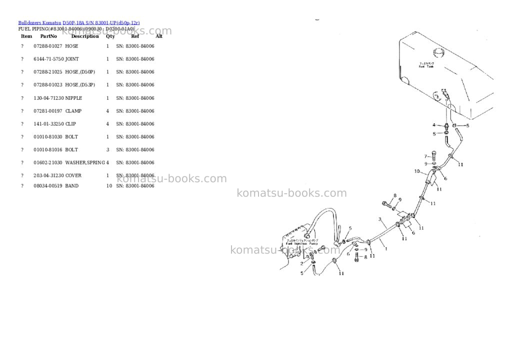 Komatsu d50p-18a s/n 83001-up Parts catalog cover Page 6