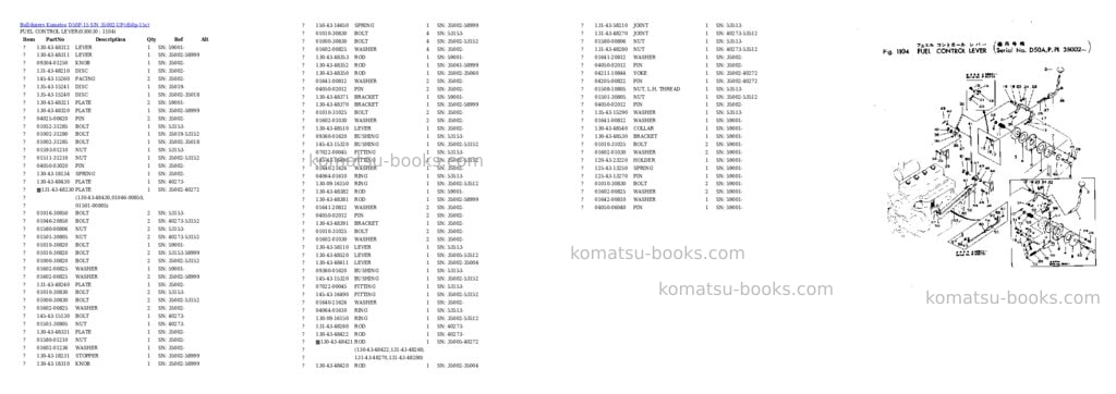 Komatsu d50p-15 s/n 35002-up Parts catalog cover Page 2