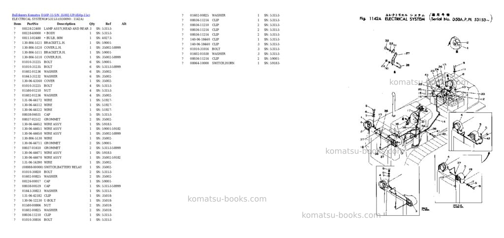 Komatsu d50p-15 s/n 35002-up Parts catalog cover Page 8