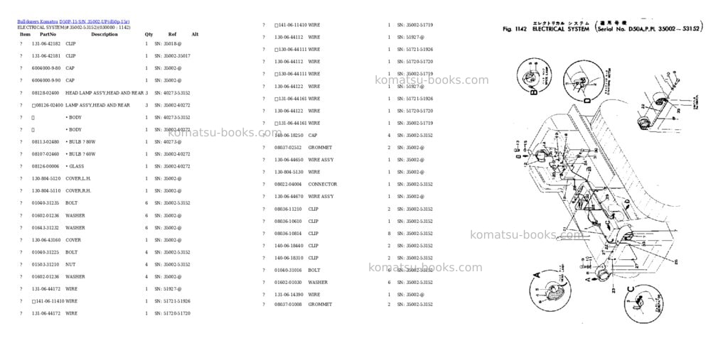 Komatsu D50P-15 S/N 35002-UP Parts catalog cover Page 7