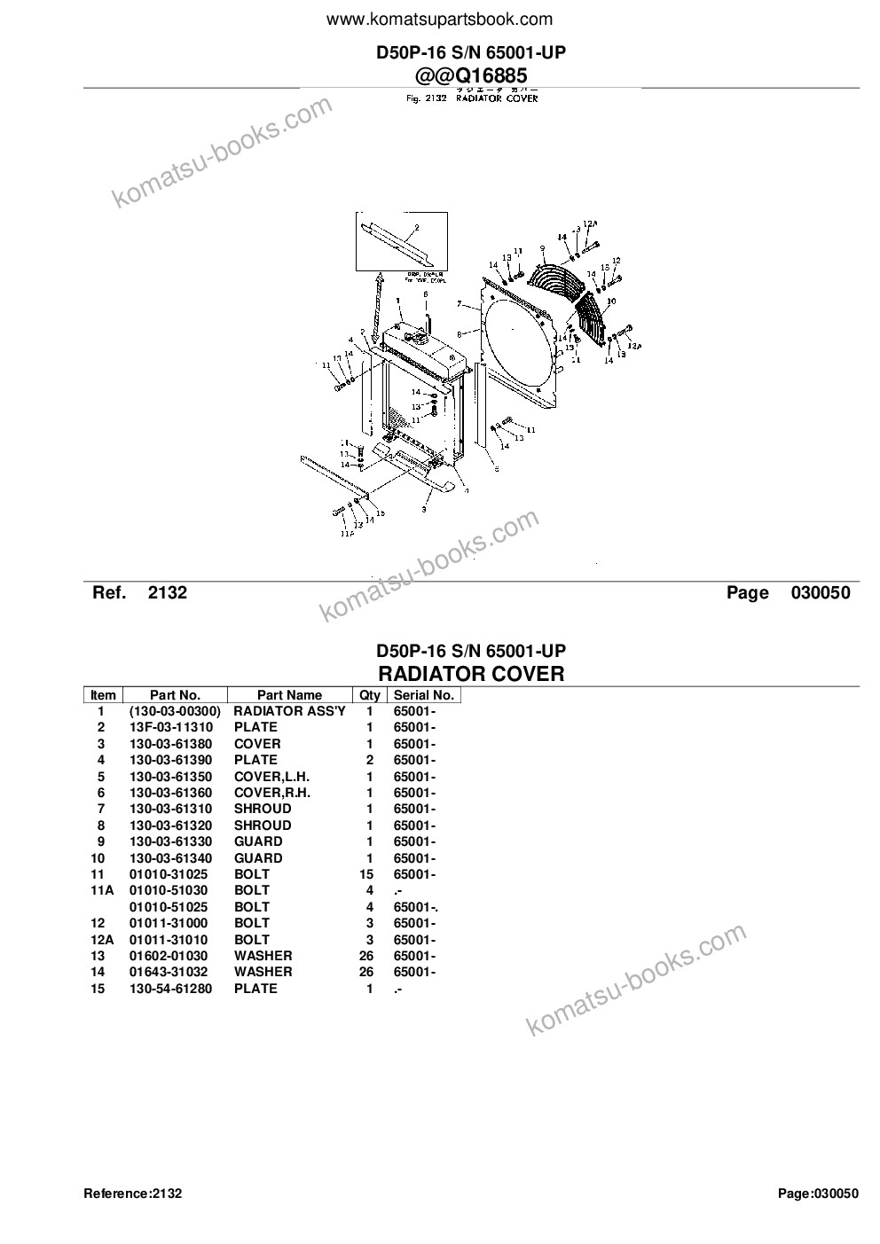 Komatsu d50p-16 s/n 65001-up Catalogo ricambi copertina Pagina 10
