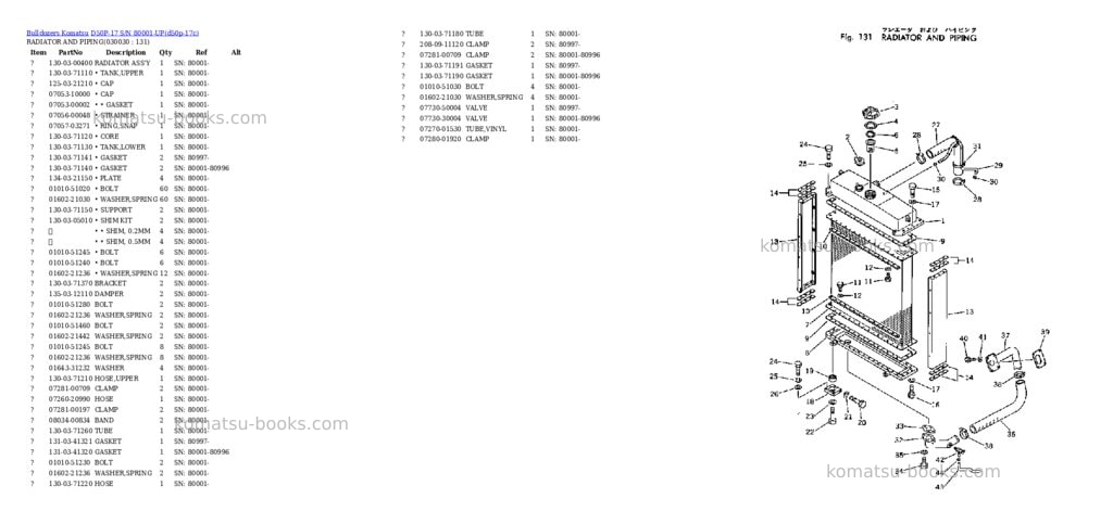Komatsu d50p-17 s/n 80001-up Parts catalog cover Page 2