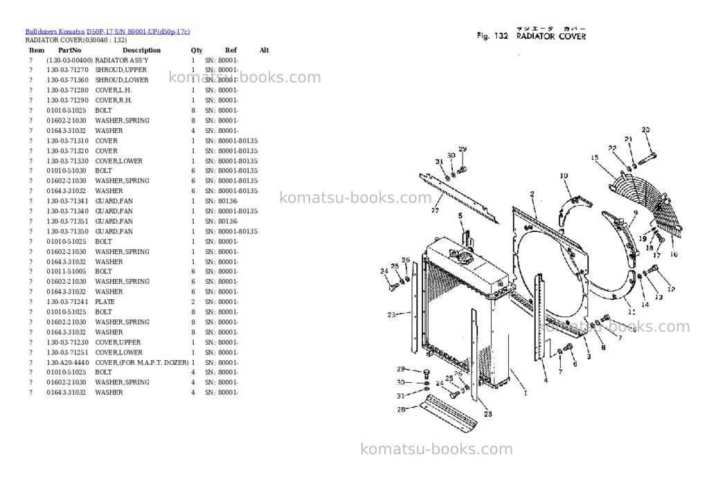Komatsu d50p-17 s/n 80001-up Parts catalog cover Page 3