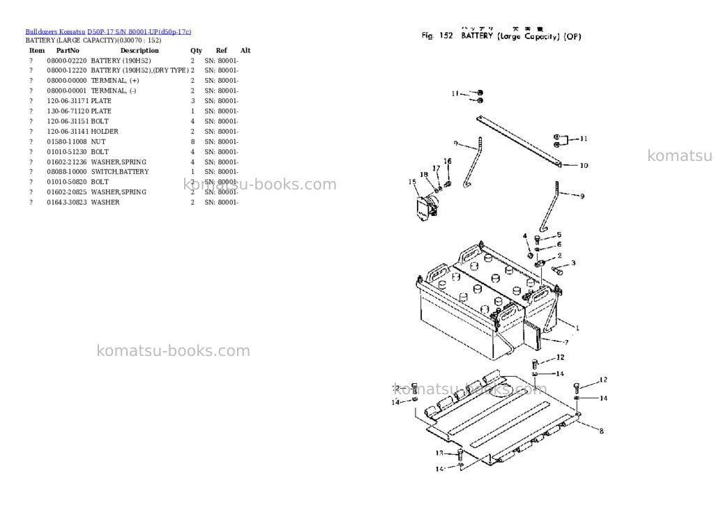 Komatsu d50p-17 s/n 80001-up Parts catalog cover Page 6