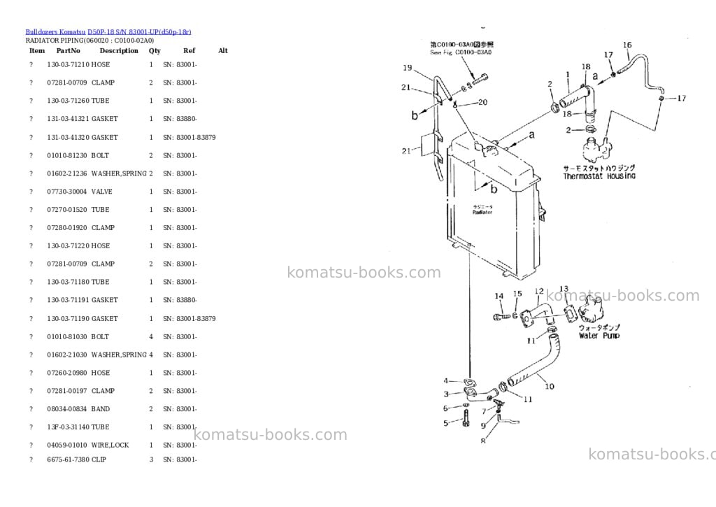 Komatsu d50p-18 s/n 83001-up Parts catalog cover Page 2