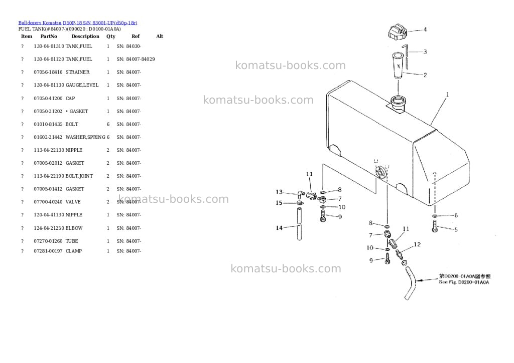 Komatsu d50p-18 s/n 83001-up Parts catalog cover Page 6