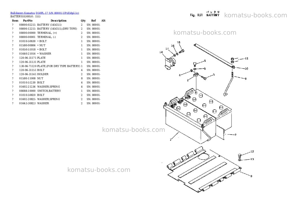 Komatsu d50pl-17 s/n 80001-up Parts catalog cover Page 4