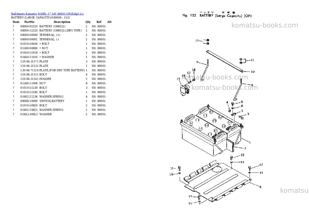 Komatsu d50pl-17 s/n 80001-up Parts catalog cover Page 5