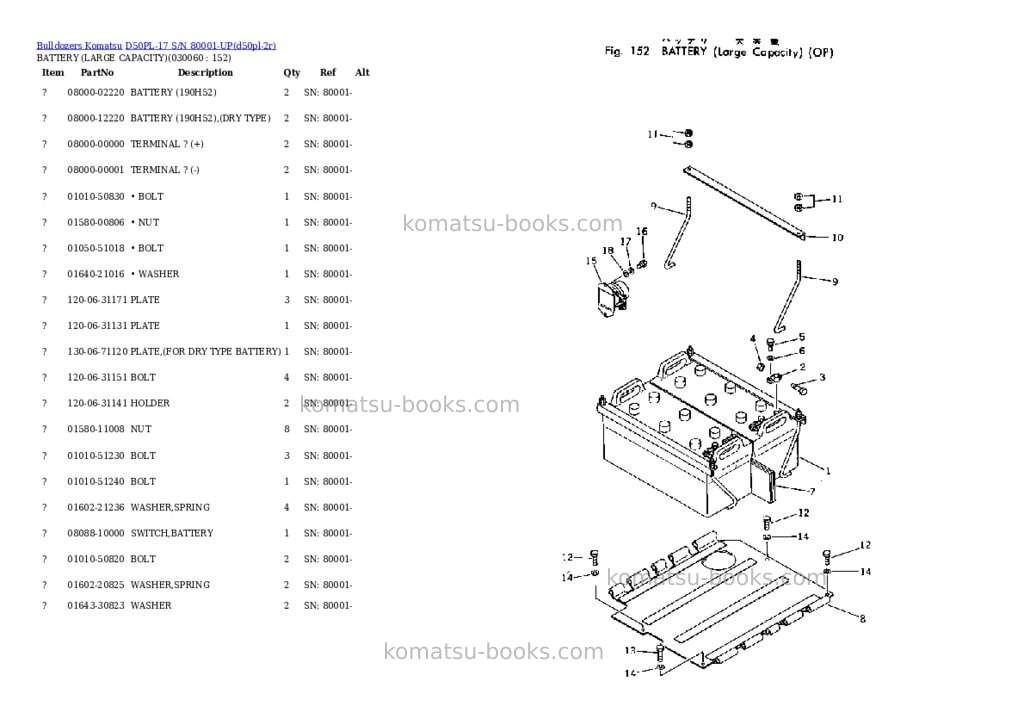 Komatsu D50PL-17 S/N 80001-UP Parts catalog cover Page 5