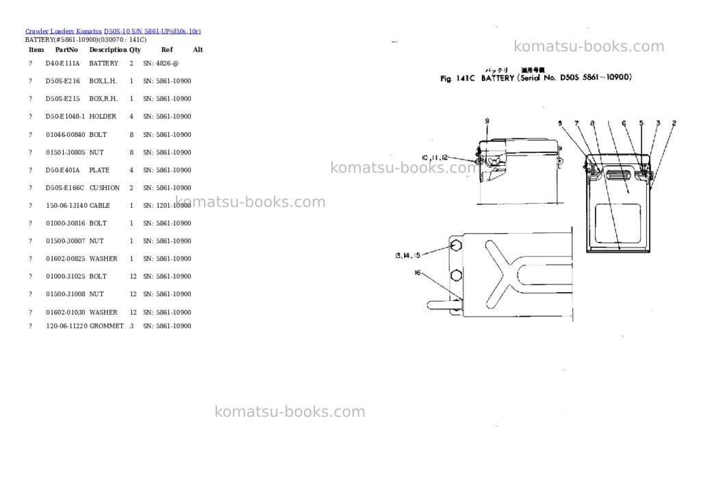 Komatsu d50s-10 s/n 5861-up Parts catalog cover Page 6 Komatsu d50s-10 s/n 5861-up Parts catalog cover Page 6