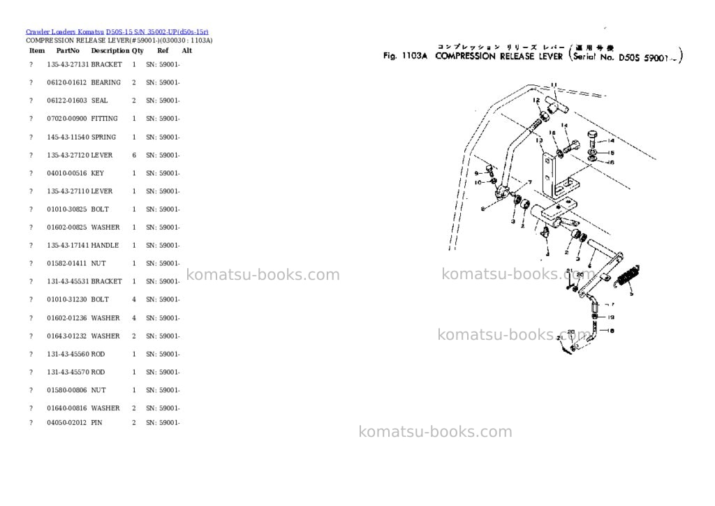 Komatsu d50s-15 s/n 35002-up Parts catalog cover Page 2 Komatsu d50s-15 s/n 35002-up Parts catalog cover Page 2