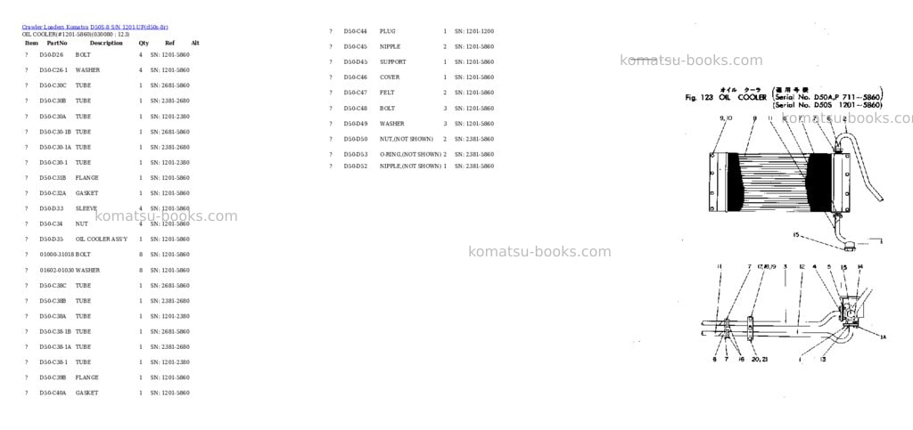Komatsu d50s-8 s/n 1201-up Parts catalog cover Page 7