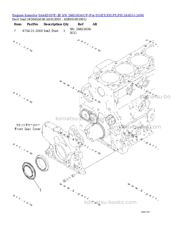 Komatsu saa4d107e-3b s/n 26655036-up for d51ex,exi,px,pxi-24 Parts catalog cover Page 10