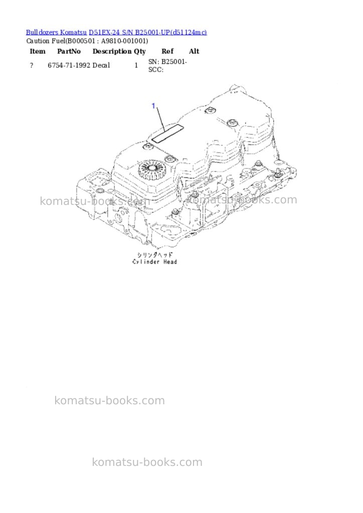 Komatsu D51EX-24 S/N B25001-UP Parts catalog cover Page 4