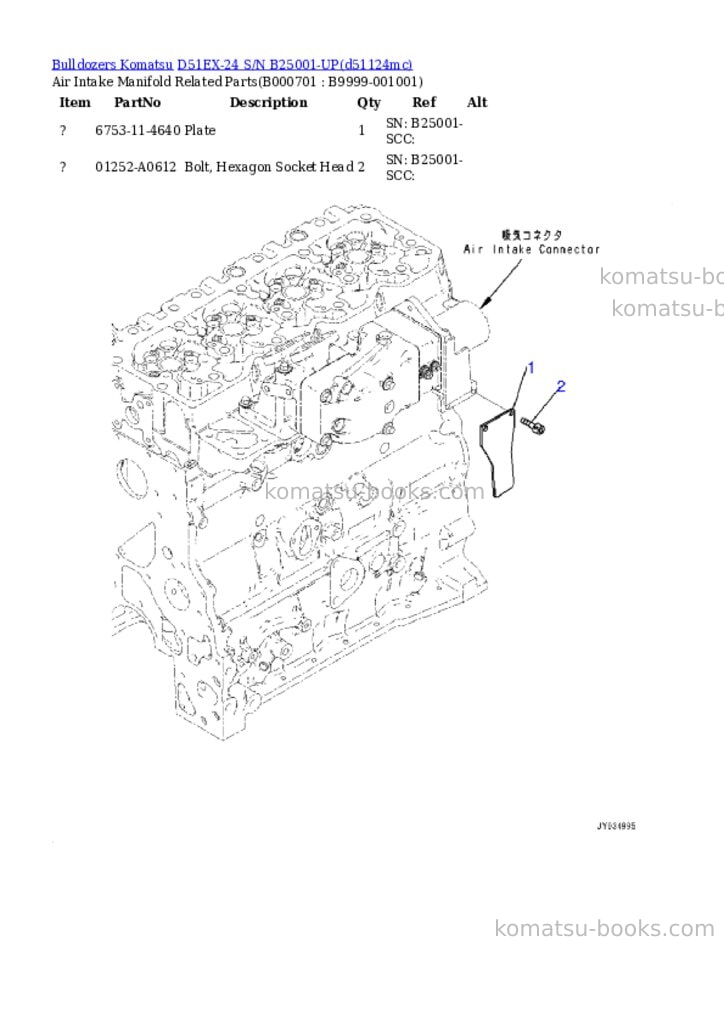 Komatsu D51EX-24 S/N B25001-UP Parts catalog cover Page 6