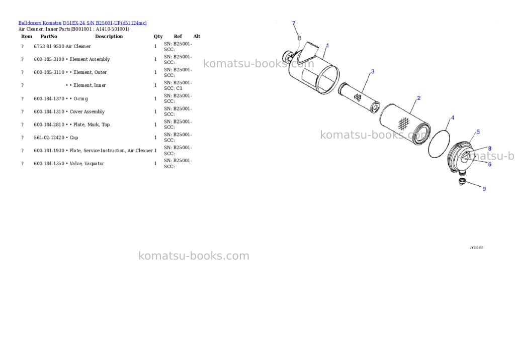 Komatsu D51EX-24 S/N B25001-UP Parts catalog cover Page 7