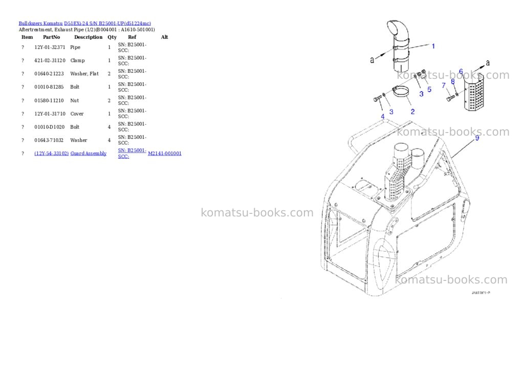 Komatsu D51EXi-24 S/N B25001-UP Parts catalog cover Page 10