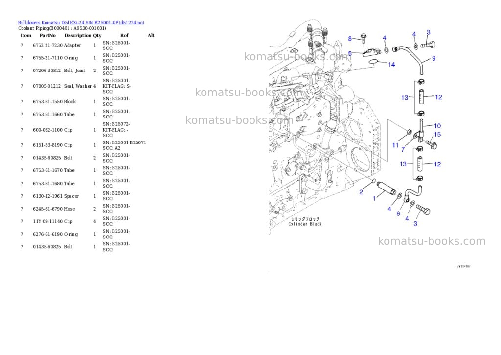 Komatsu D51EXi-24 S/N B25001-UP Parts catalog cover Page 3