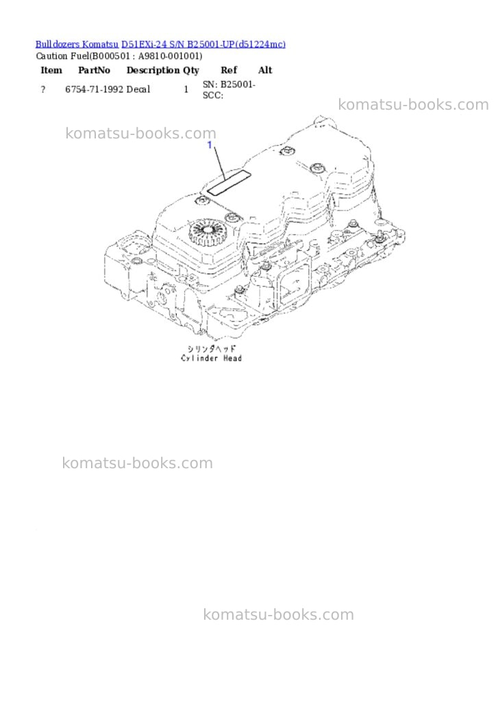 Komatsu D51EXi-24 S/N B25001-UP Parts catalog cover Page 4