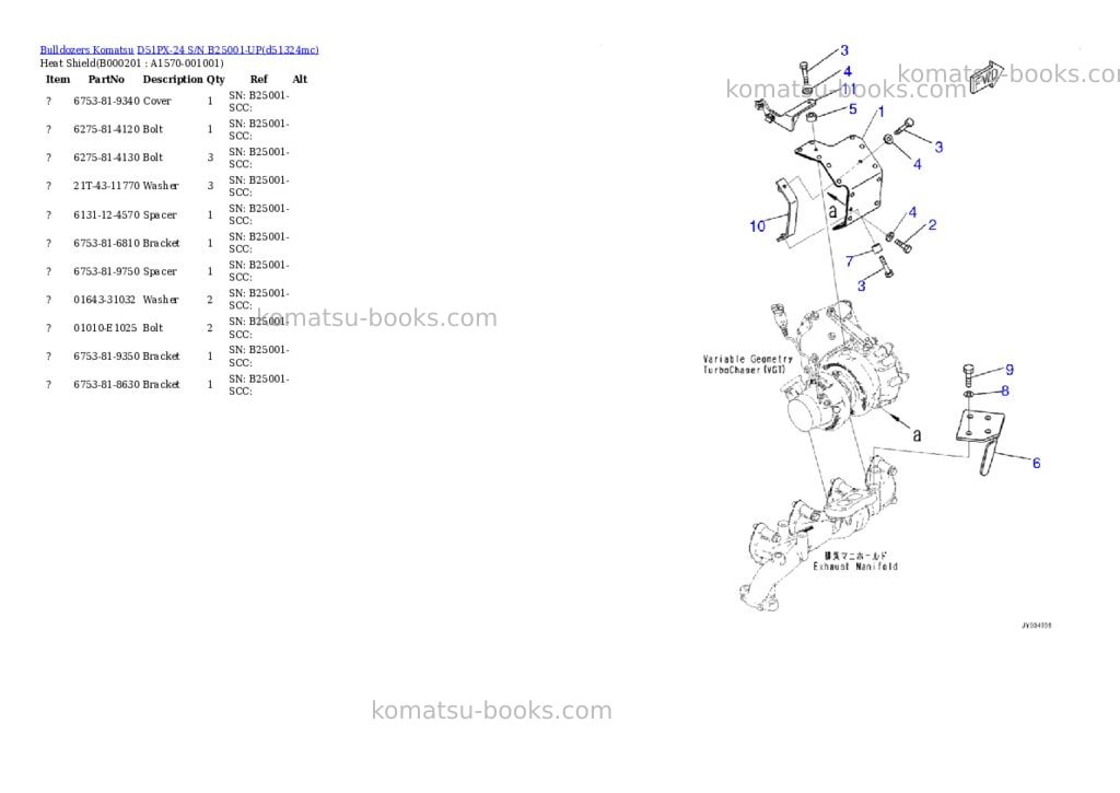 Komatsu D51PX-24 S/N B25001-UP Parts catalog cover