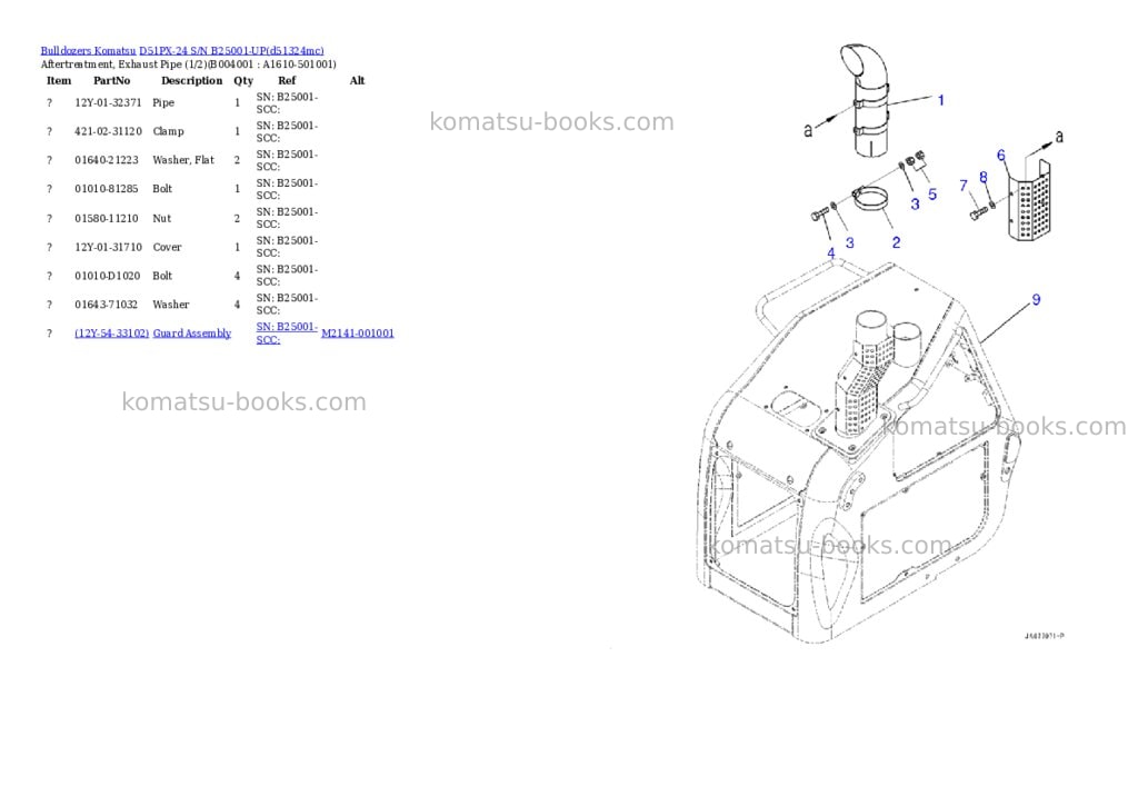 Komatsu D51PX-24 S/N B25001-UP Parts catalog cover Page 10