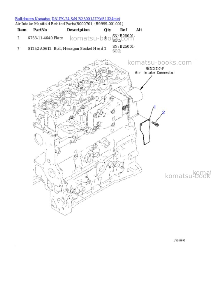 Komatsu D51PX-24 S/N B25001-UP Parts catalog cover Page 6