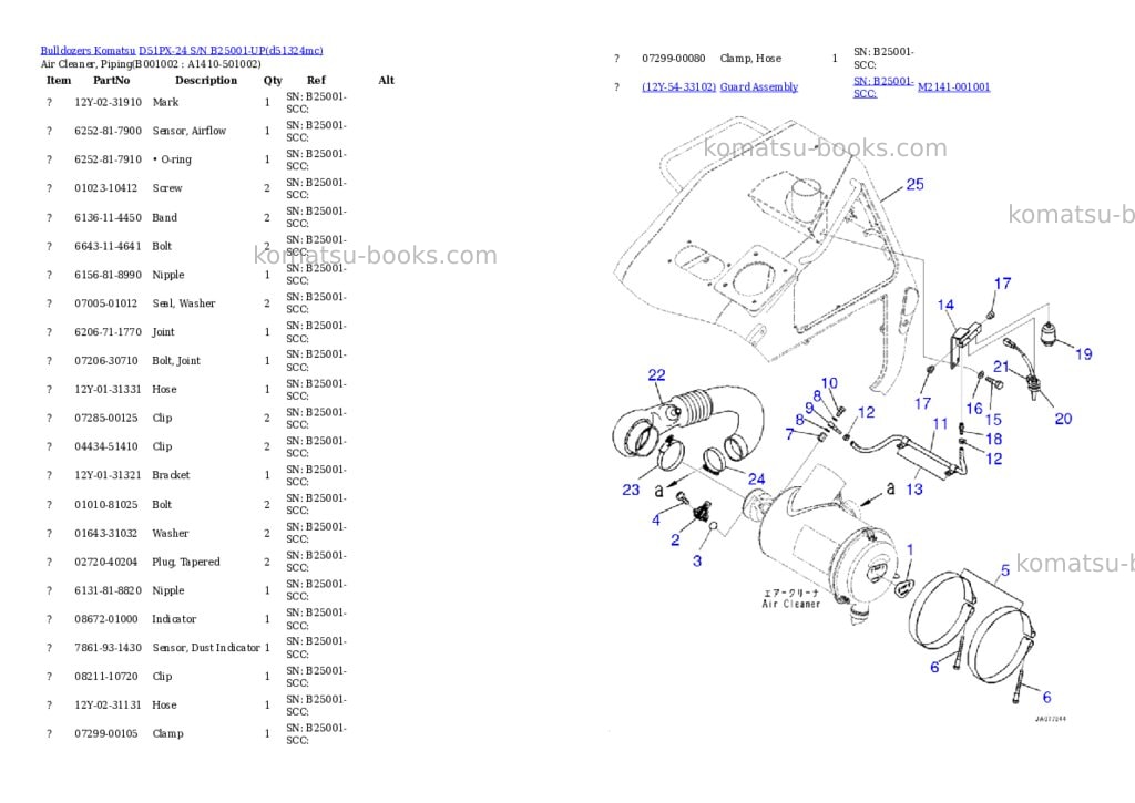 Komatsu D51PX-24 S/N B25001-UP Parts catalog cover Page 8