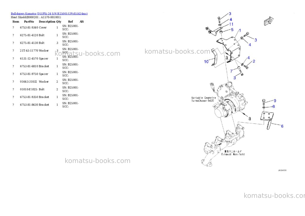 Komatsu D51PXi-24 S/N B25001-UP Parts catalog cover