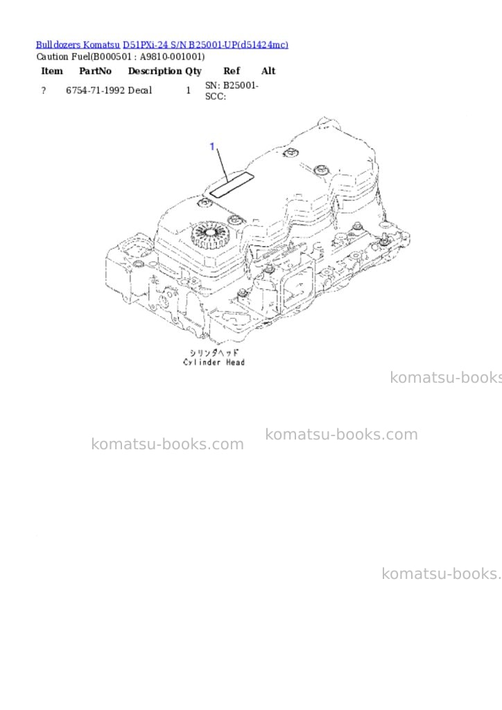 Komatsu D51PXi-24 S/N B25001-UP Parts catalog cover Page 4