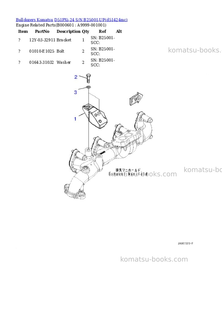 Komatsu D51PXi-24 S/N B25001-UP Parts catalog cover Page 5