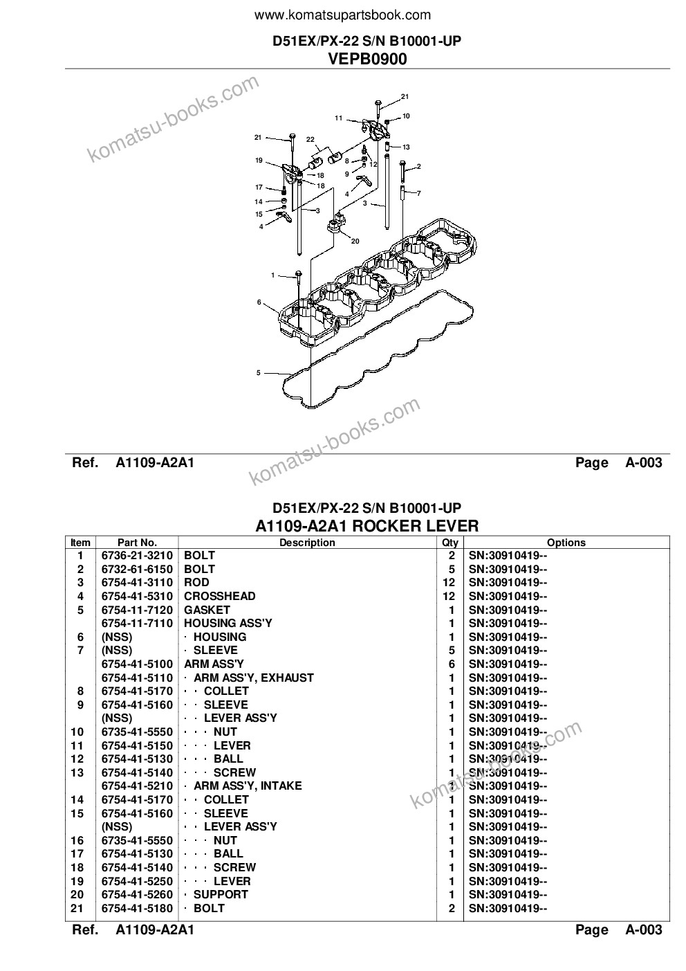 Komatsu d51ex/px-22 s/n b10001-up Parts catalog cover Page 3 Komatsu d51ex/px-22 s/n b10001-up Parts catalog cover Page 3