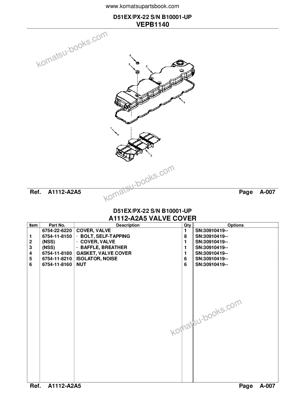 Komatsu d51ex/px-22 s/n b10001-up Parts catalog cover Page 6 Komatsu d51ex/px-22 s/n b10001-up Parts catalog cover Page 6