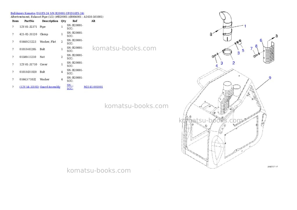 Komatsu d51ex-24 s/n b20001-up Parts catalog cover Page 10