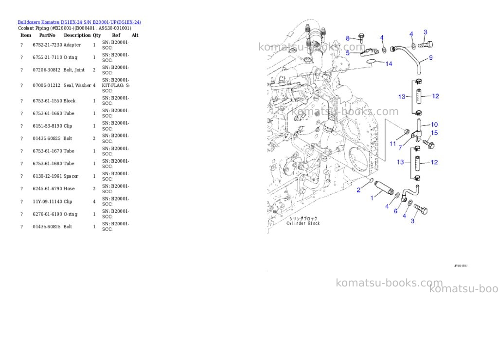 Komatsu d51ex-24 s/n b20001-up Parts catalog cover Page 3