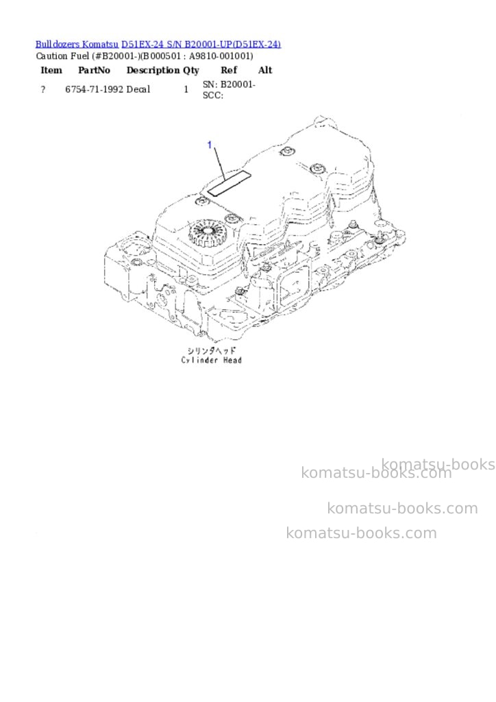 Komatsu d51ex-24 s/n b20001-up Parts catalog cover Page 4